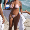 Model Amber Rose spotted out and about on the beach in Miami Beach
